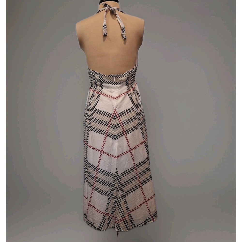 Sleeveless White Plaid Tie-Waist Dress - Picture 3 of 16